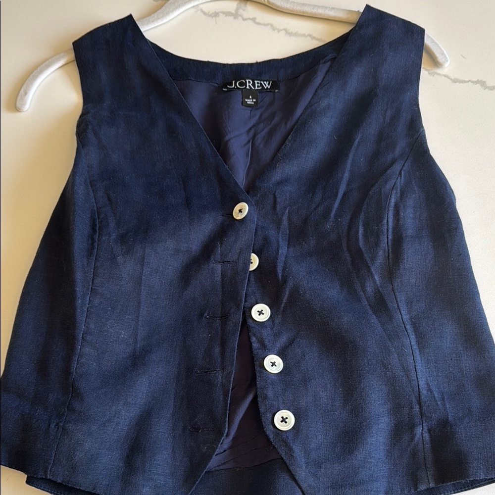 J.Crew Navy Blue Button-Up Vest